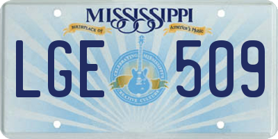 MS license plate LGE509