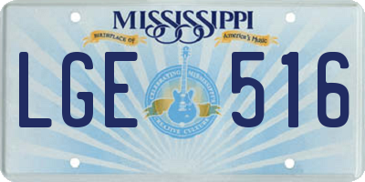 MS license plate LGE516