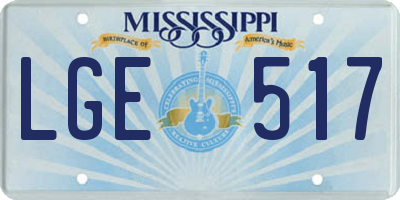 MS license plate LGE517