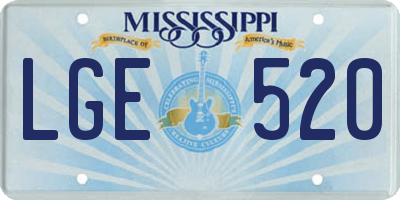 MS license plate LGE520