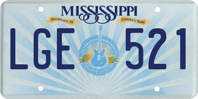 MS license plate LGE521