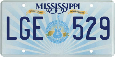 MS license plate LGE529