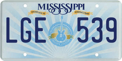MS license plate LGE539