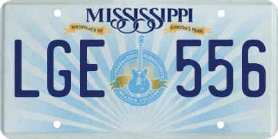 MS license plate LGE556