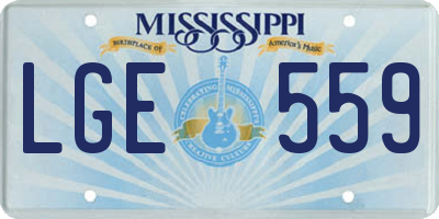 MS license plate LGE559