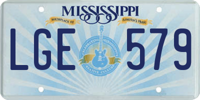 MS license plate LGE579