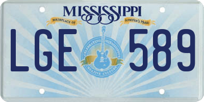 MS license plate LGE589