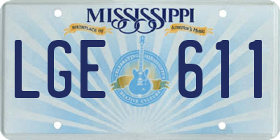MS license plate LGE611