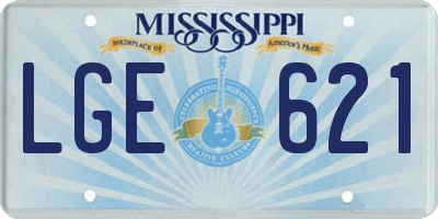 MS license plate LGE621