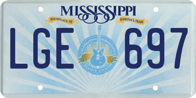 MS license plate LGE697