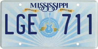MS license plate LGE711