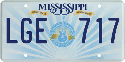 MS license plate LGE717