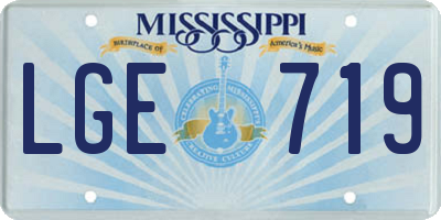 MS license plate LGE719