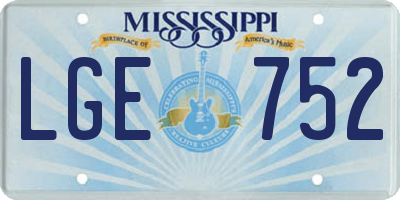 MS license plate LGE752