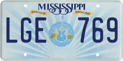 MS license plate LGE769