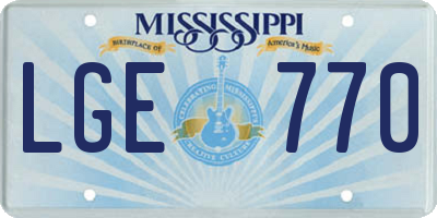 MS license plate LGE770