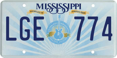 MS license plate LGE774