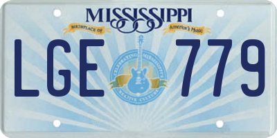 MS license plate LGE779