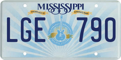 MS license plate LGE790