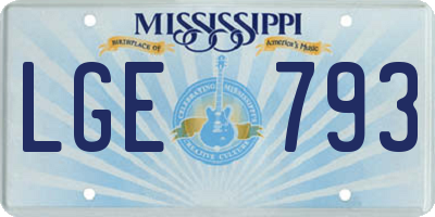 MS license plate LGE793