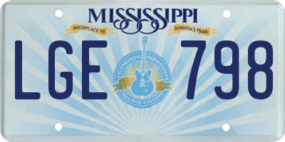MS license plate LGE798
