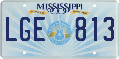 MS license plate LGE813