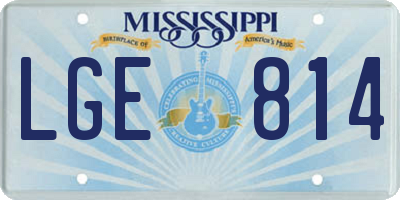 MS license plate LGE814