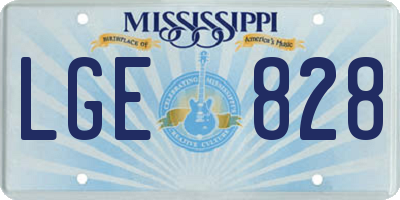 MS license plate LGE828