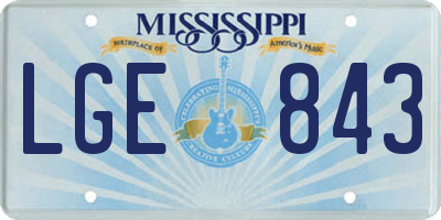 MS license plate LGE843