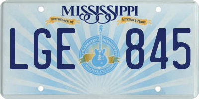 MS license plate LGE845