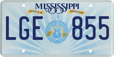 MS license plate LGE855