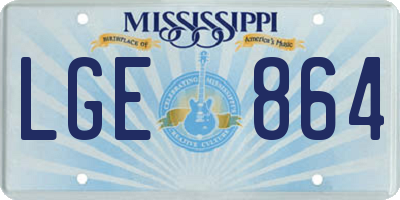 MS license plate LGE864