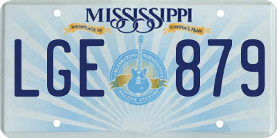 MS license plate LGE879