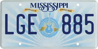 MS license plate LGE885
