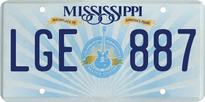 MS license plate LGE887