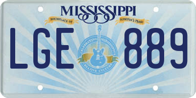 MS license plate LGE889