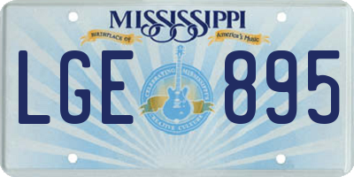 MS license plate LGE895