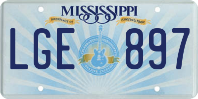 MS license plate LGE897