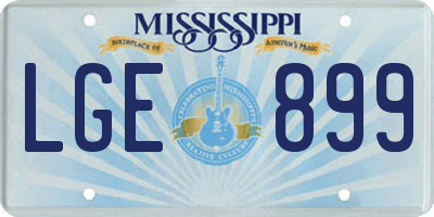 MS license plate LGE899
