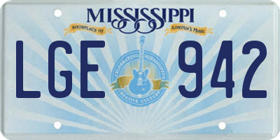 MS license plate LGE942