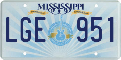 MS license plate LGE951