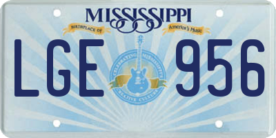 MS license plate LGE956
