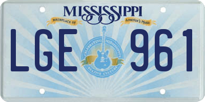 MS license plate LGE961