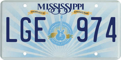 MS license plate LGE974