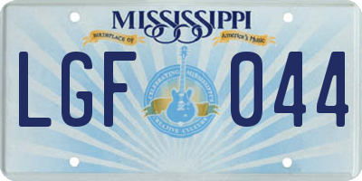 MS license plate LGF044