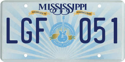 MS license plate LGF051