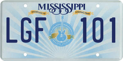 MS license plate LGF101