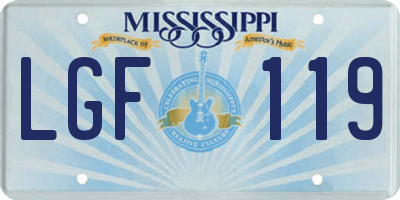 MS license plate LGF119