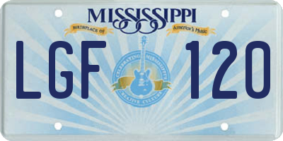 MS license plate LGF120