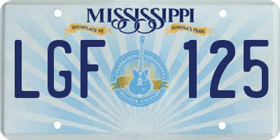 MS license plate LGF125